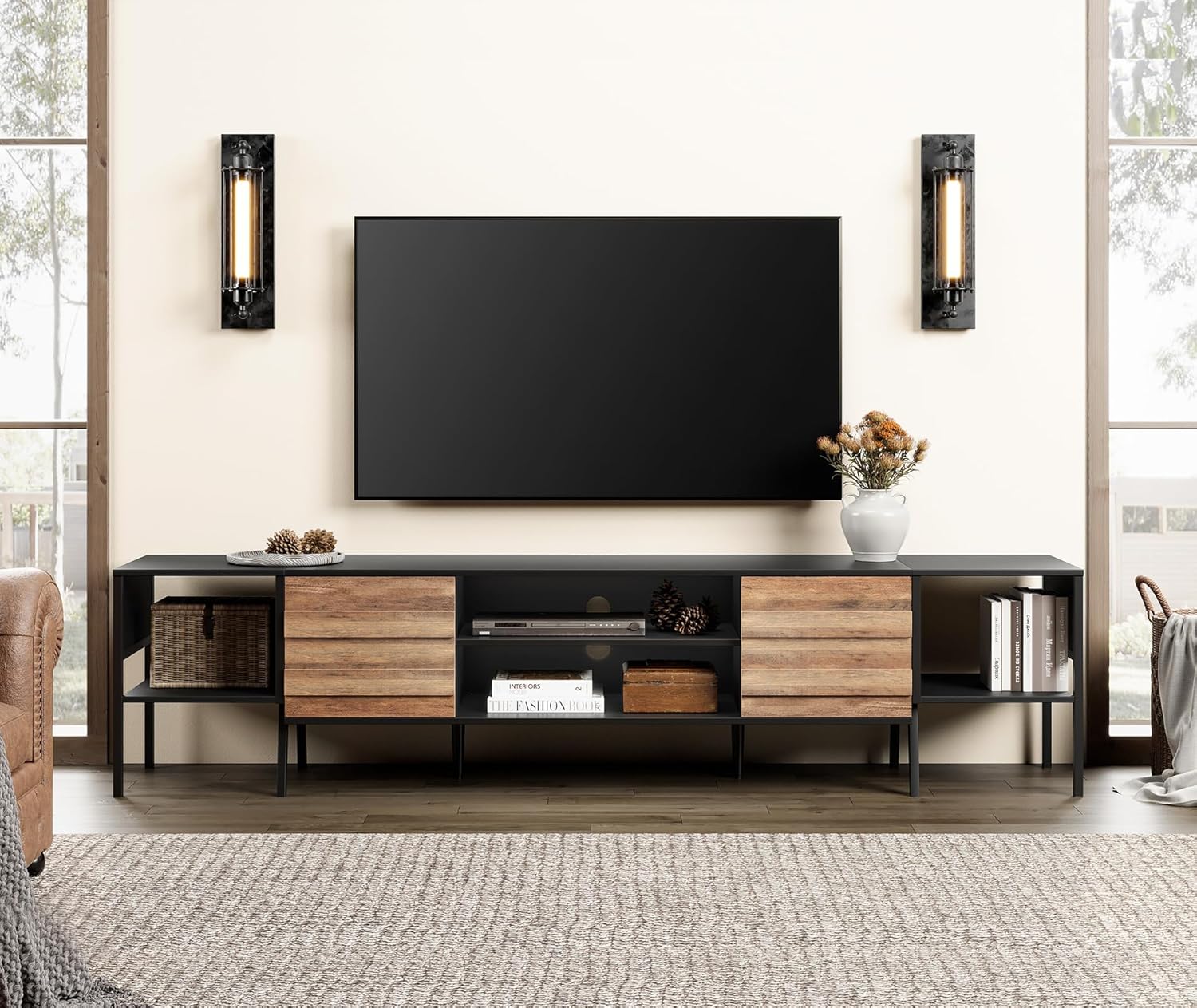WAMPAT 85 Mid-Century TV Stand - Massive Storage