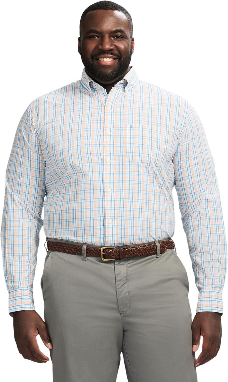 IZOD Men's Big and Tall Performance Comfort Long Sleeve Shirt
