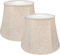 Double TOOTOO STAR Brown Drum Lampshade Set of 2 - Large Linen Shades