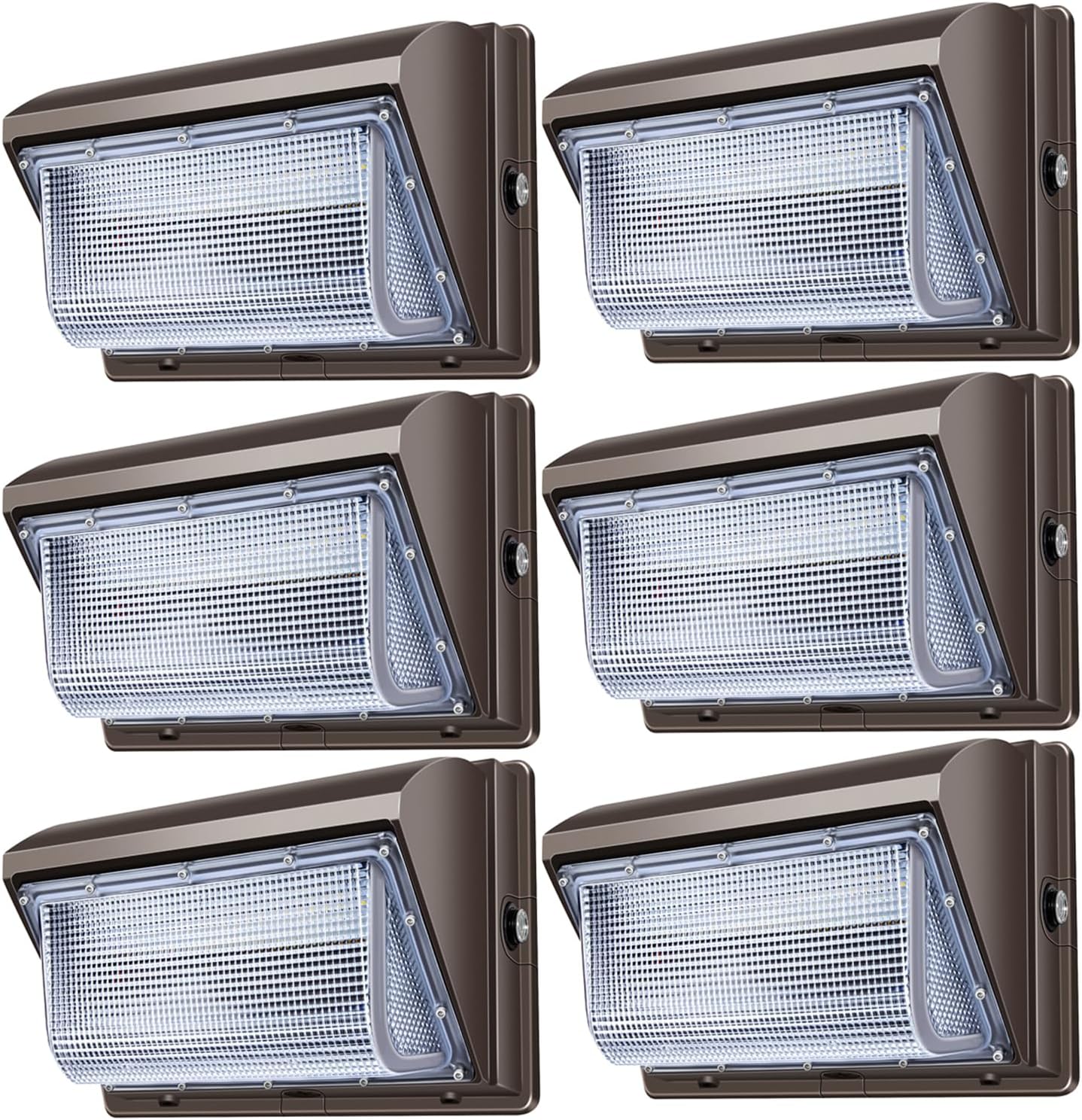 LED Wall Pack Light 120W Dusk to Dawn Outdoor Lighting 6 Pack