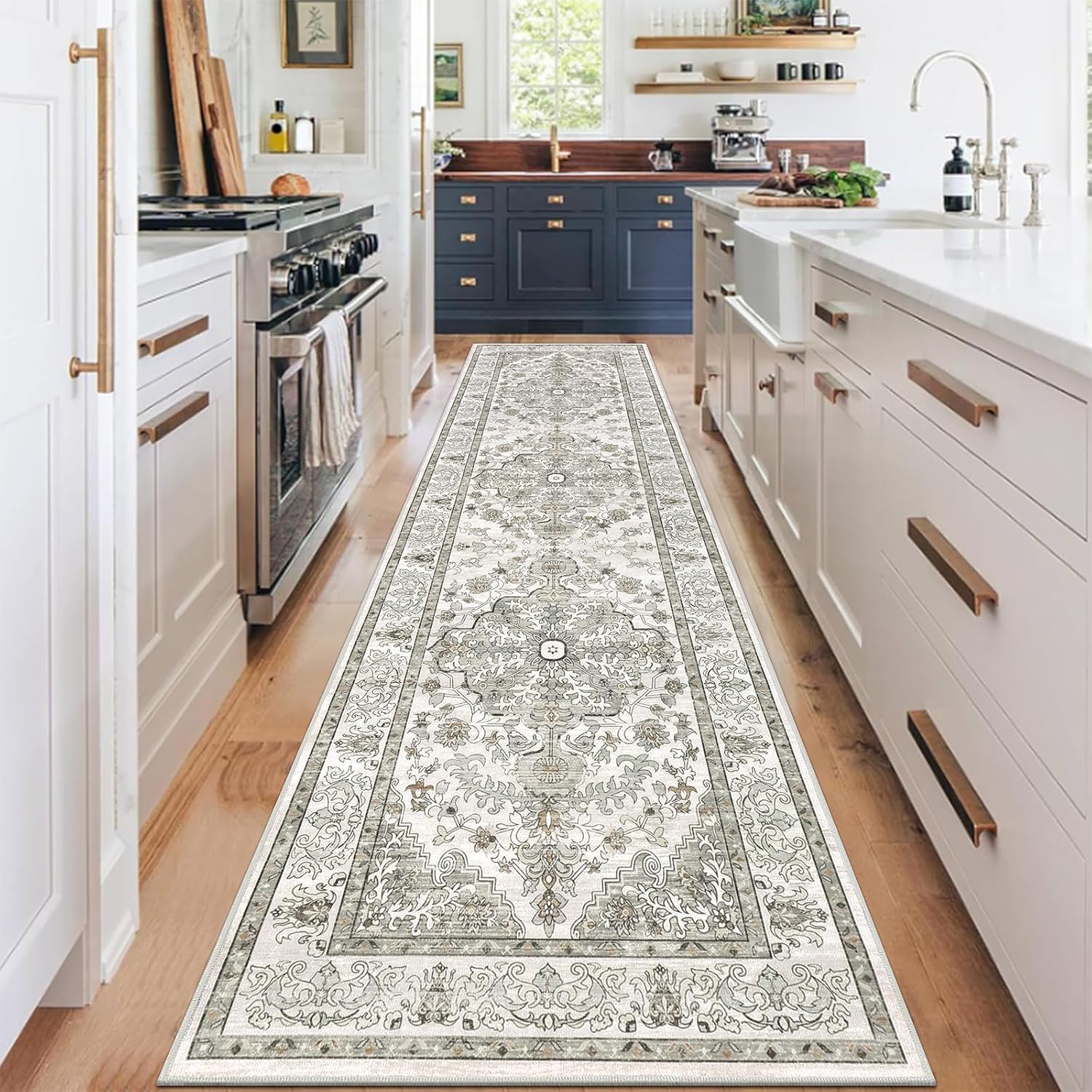 Boho Vintage Hallway Runner Rug 2ft x 8ft Soft Washable Carpet