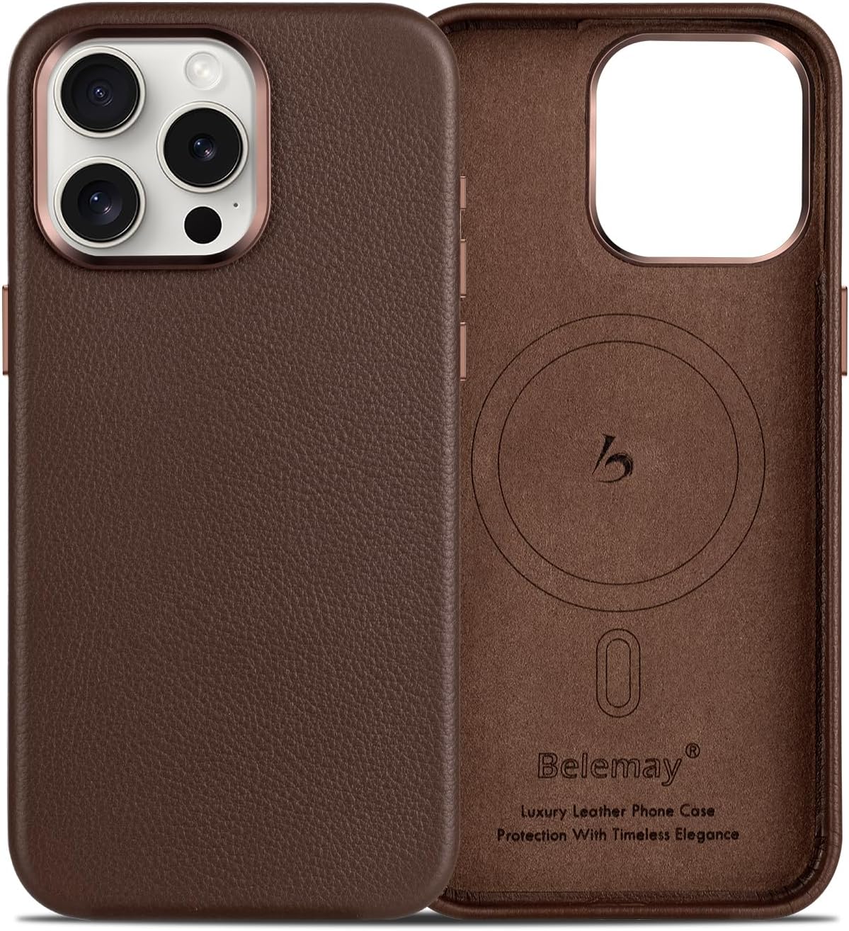 Belemay Compatible iPhone 13 Pro Leather Case - Luxury Design