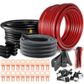 1/0 Gauge Wire 20ft Red & Black CCA Power Ground - Kit with Sleeve