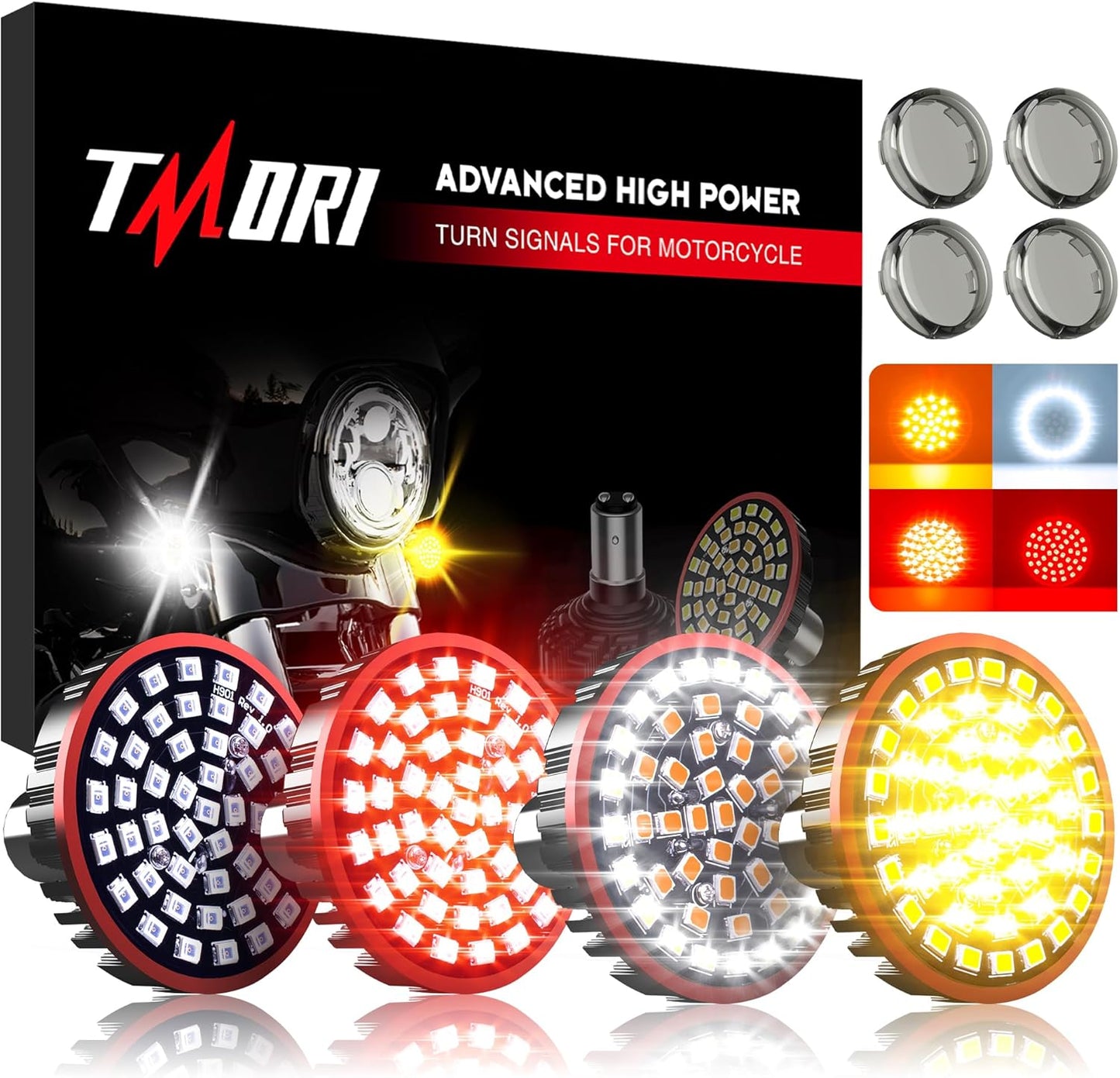 1157 Front Rear LED Turn Signals for Harley Motorcycles 1986-2024
