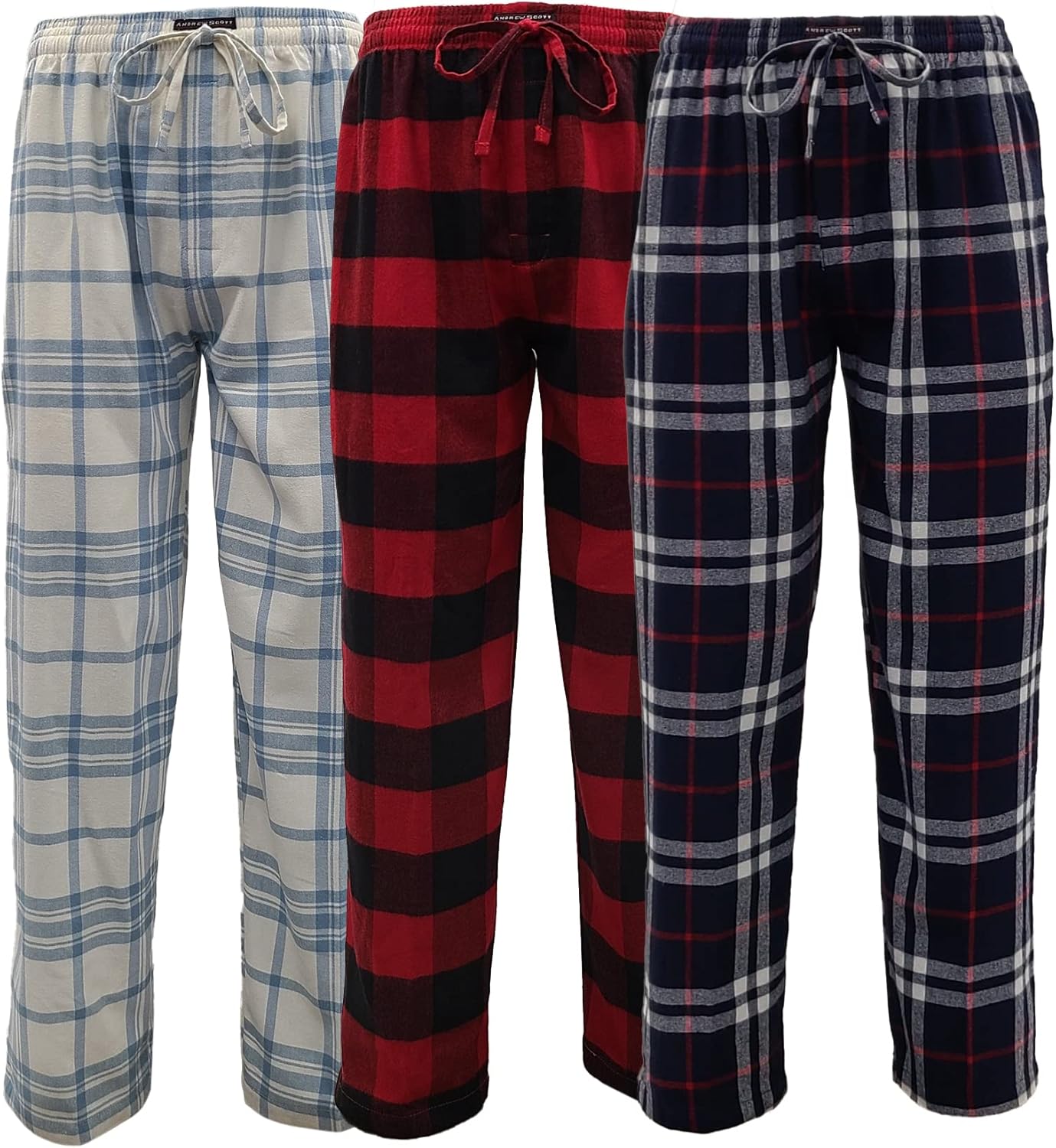 Andrew Scott Men's Cotton Flannel Fleece Pajama Lounge Pants