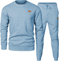 Mens Knit Jacquard Tracksuit Set - Lightweight All-Season Comfort