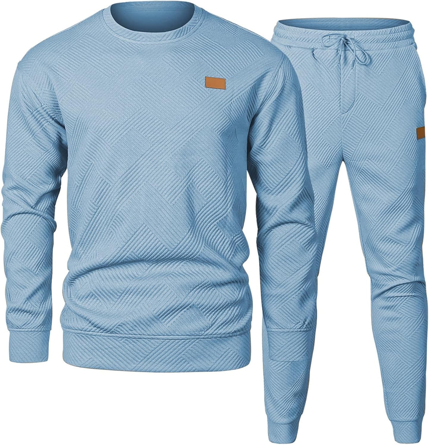 JMIERR Mens 2 Piece Outfits Knit Jacquard Tracksuit Set