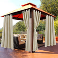 Outdoor Blackout Curtains 52W x 120L in Cream - Waterproof Patio Panel