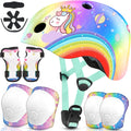 Vvinca Kids Toddlers Bike Helmet and Pads Set - Adjustable Safety Gear