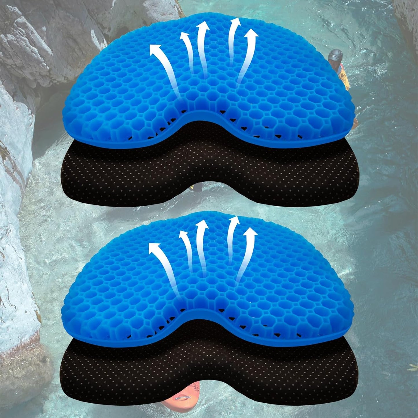 Kayak Seat Cushion - Anti Slip Waterproof Gel for Comfort