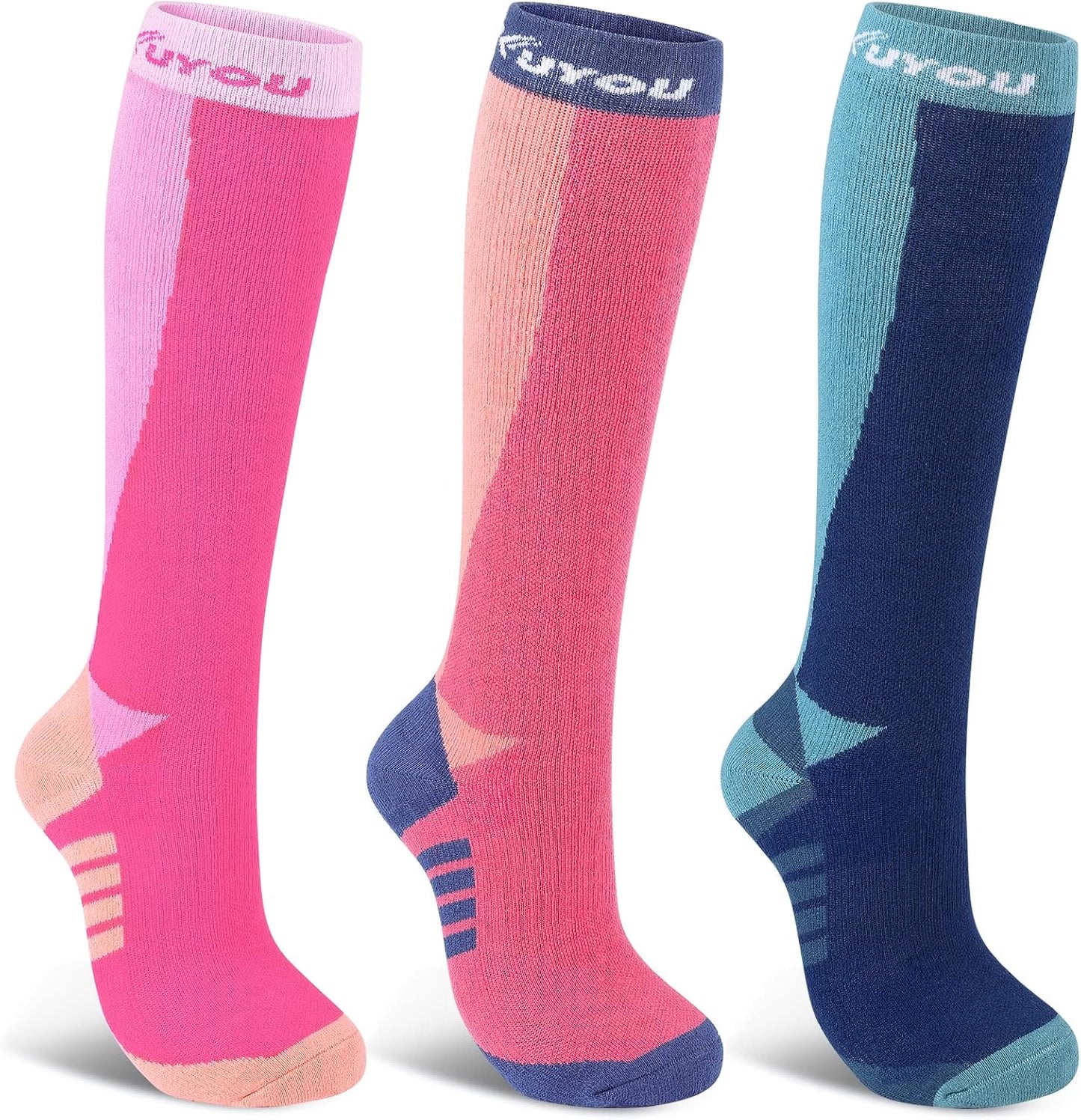 KUYOU 3 Pair Extra Thick Ski Socks - Ultimate Winter Warmth!