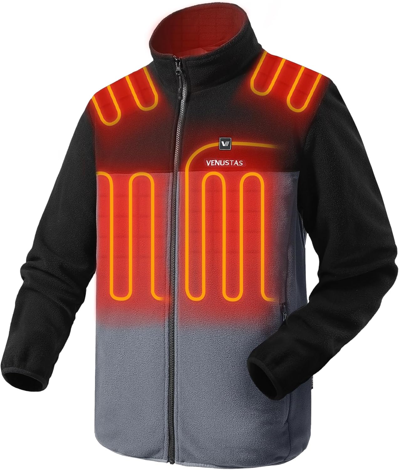Venustas Men's Fleece Heated Jacket for Outdoor Comfort