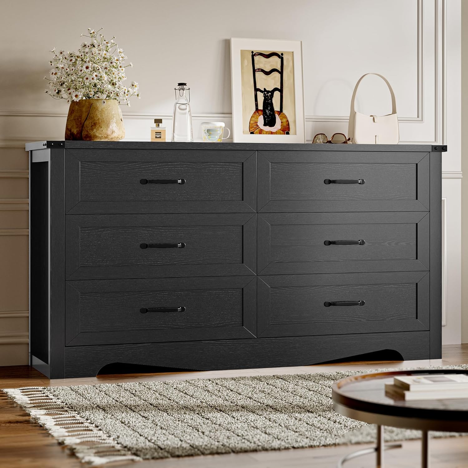 Modern 6-Drawer Dresser for Bedroom and Living Room Storage
