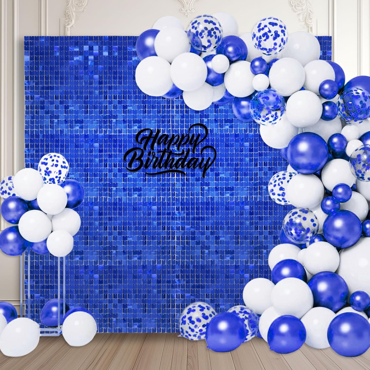 12PCS Blue Shimmer Wall Backdrop for Stunning Party Decor