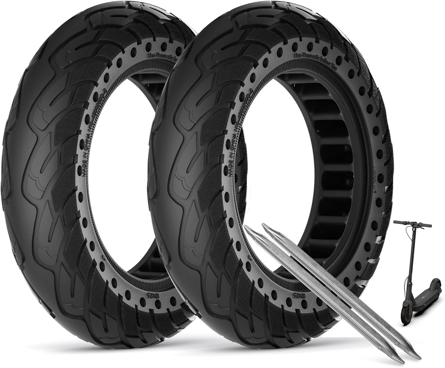 Solid Rubber Tire 10x2.5 inch for Segway Ninebot MAX G30
