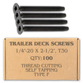100pcs Trailer Deck Screws Self Tapping 2-1/2 in 1/4-20 Thread - Fast