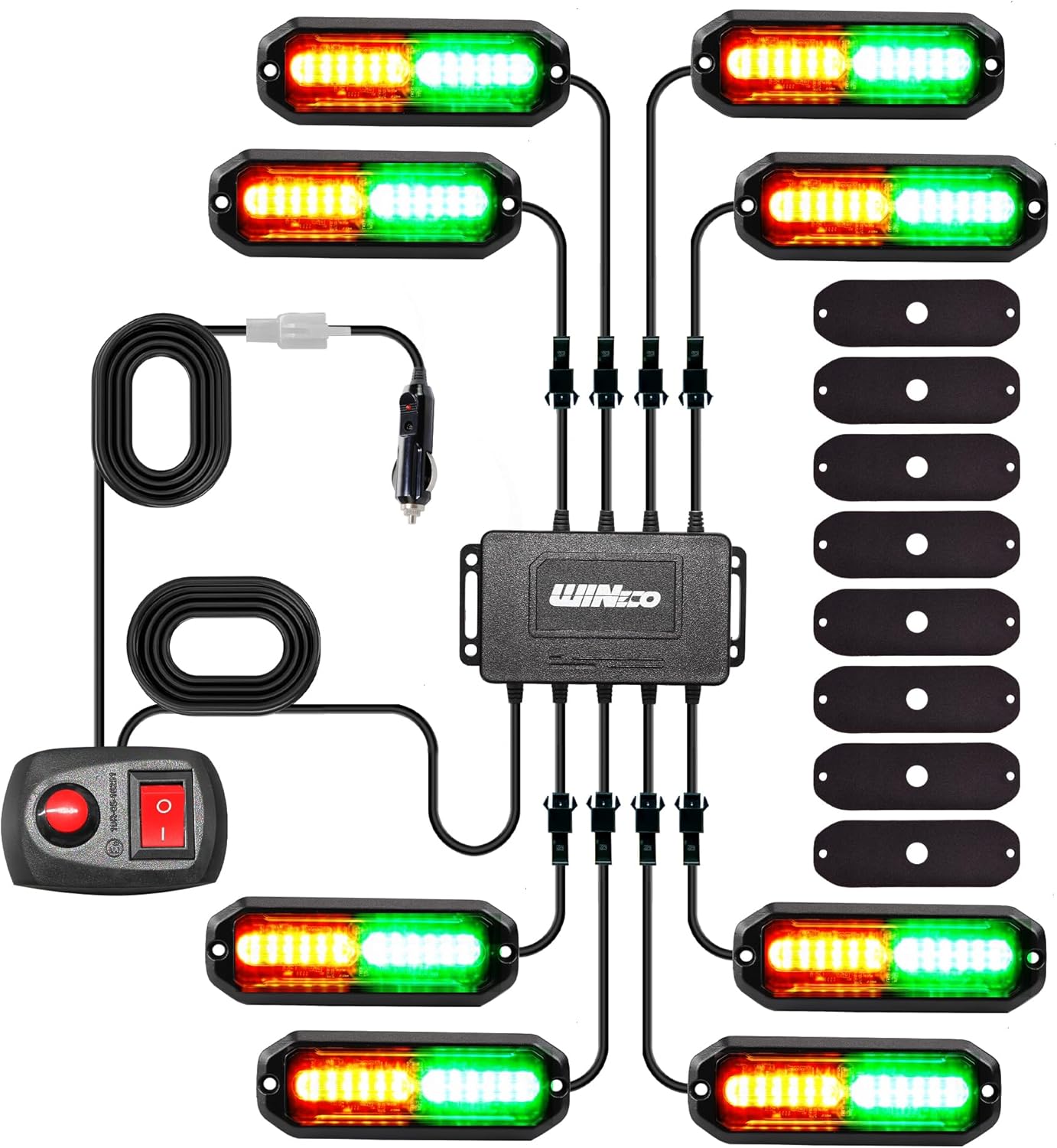 LED Strobe Lights Kit for Trucks and Vehicles - 8PCS Emergency Set
