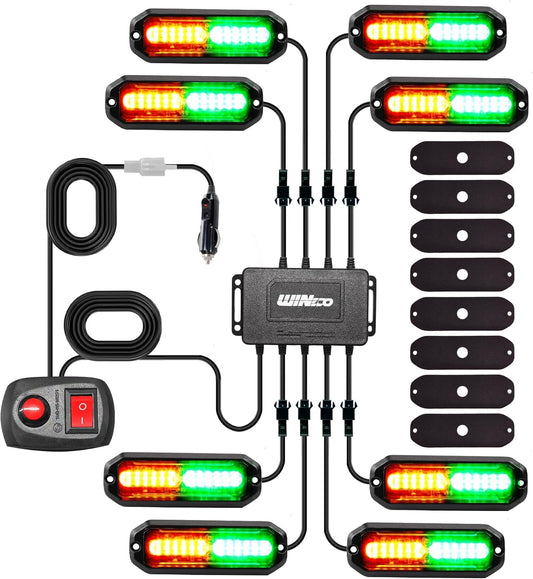 LED Strobe Lights Kit for Trucks and Vehicles - 8PCS Emergency Set