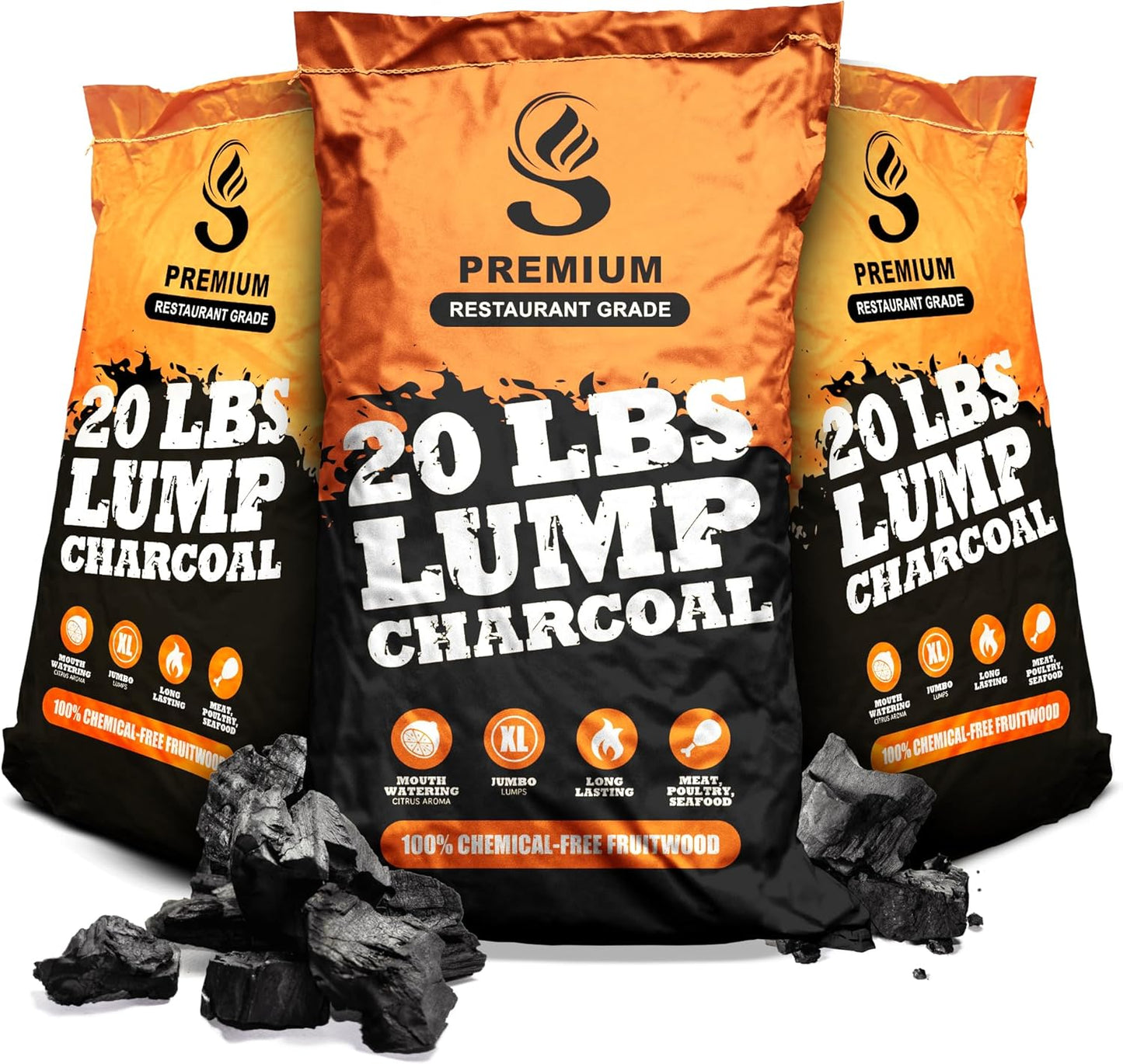 Sunlight Lump Charcoal for Grilling and Smoking, 100% Natural