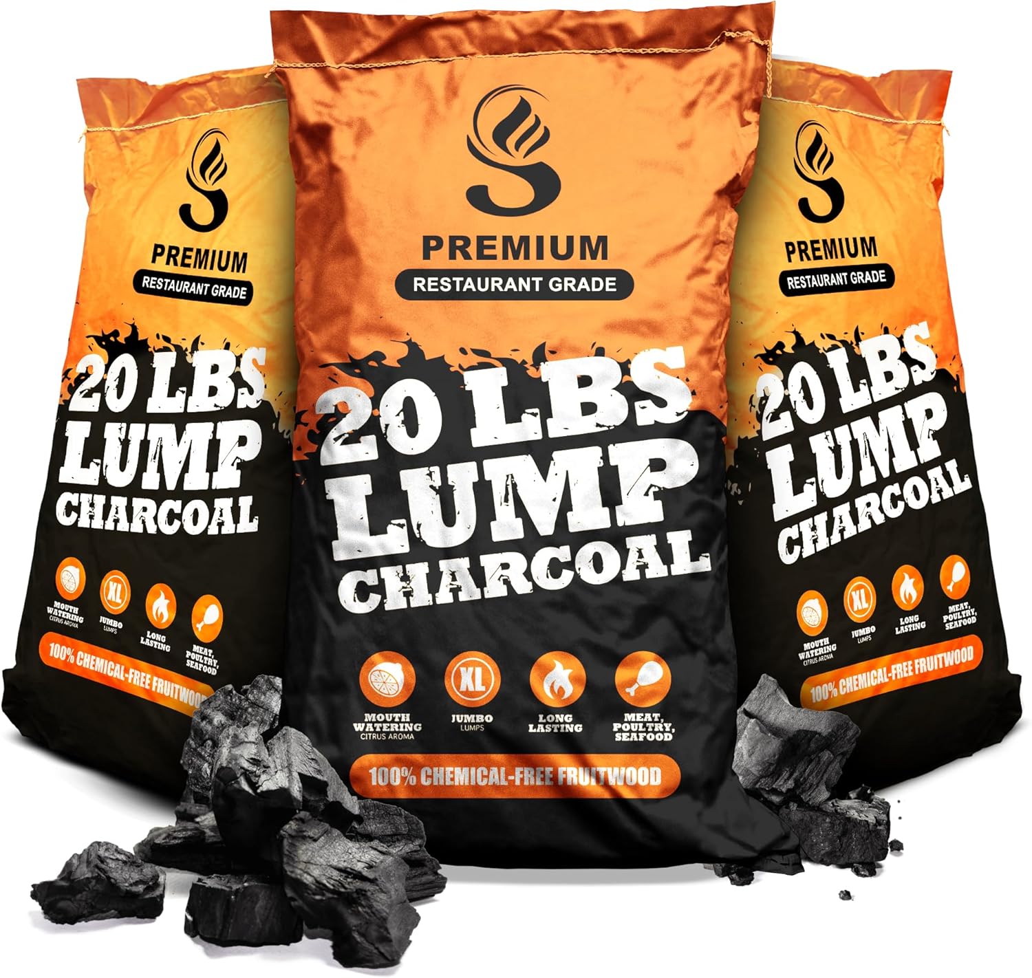 Sunlight Lump Charcoal for Grilling and Smoking, 100% Natural