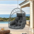 DWVO Rattan Egg Chair with Cushion - 350lbs Capacity