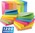 Sticky Notes 3x3 in (12 Pads) Bright Colored Super Self Sticky Pads
