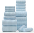 18 Piece Bath Towels Set - Super Soft Quick Dry Family Towels