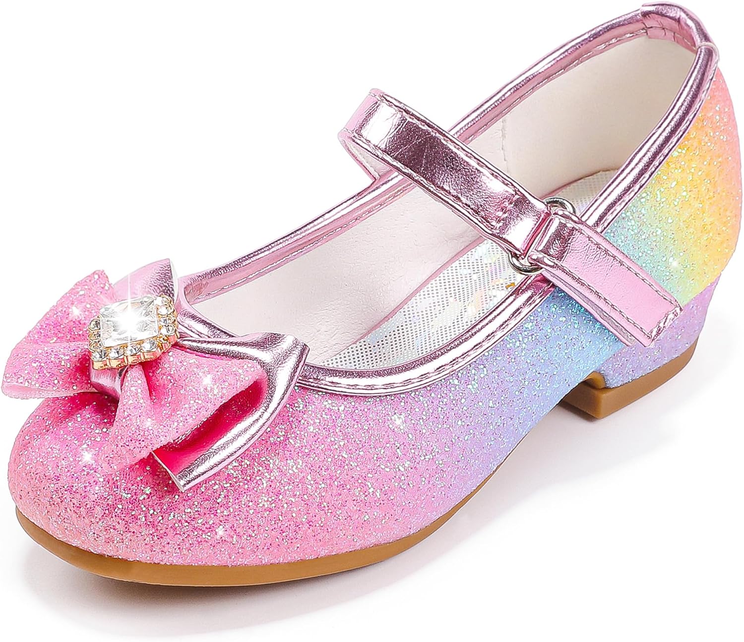 Furdeour Girls Dress Shoes Mary Jane Heels for Kids Toddler