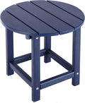 Round Adirondack Patio Side Table End Table - Weather Resistant Navy