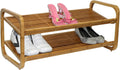Oceanstar 2-Tier Bamboo Shoe Rack, Natural - Compact Entryway