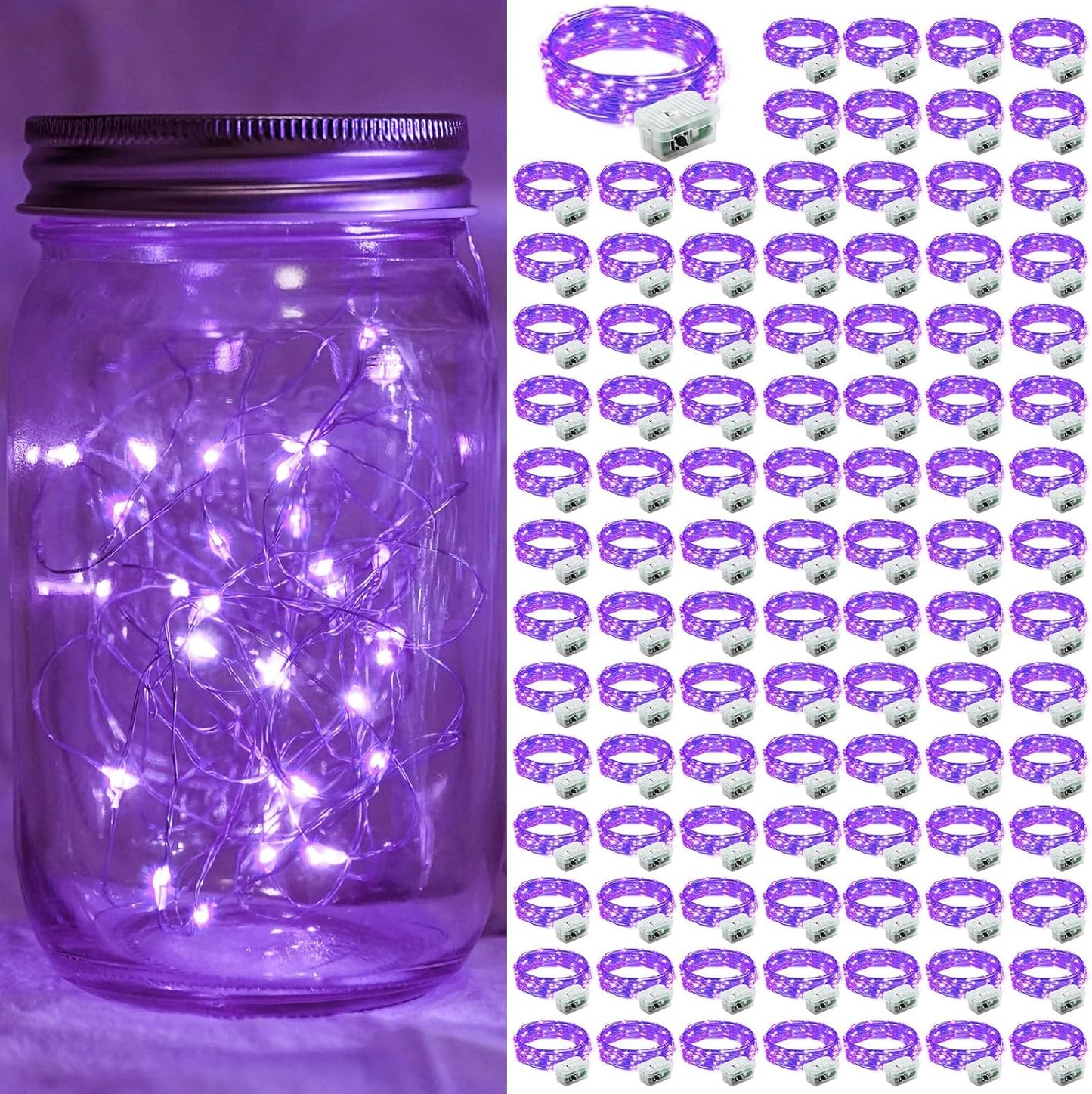 100 Pack Purple Fairy Lights for Magical Events and Decor