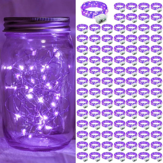 100 Pack Purple Fairy Lights for Magical Events and Decor