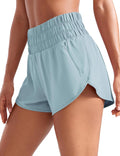 CRZ YOGA High Waisted Dolphin Running Shorts - Lightweight Fit Ultra