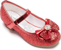 Red Toddler Mary Jane Dress Shoes - Sparkle Princess Heels
