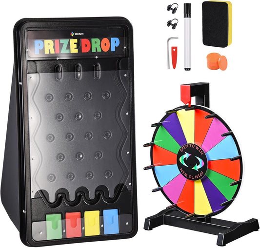 WinSpin Prize Board Kit with 12in Prize Wheel & 25x14 Drop Board