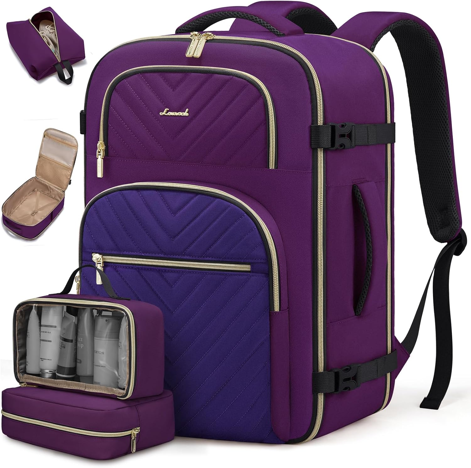 LOVEVOOK Travel Backpack for Airplane with Packing Cubes
