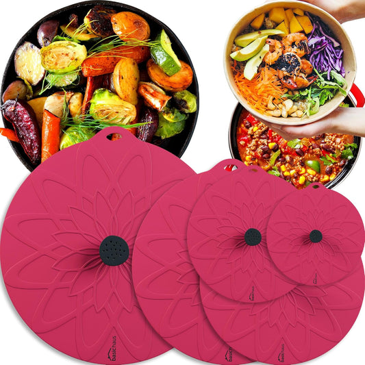 Reusable Silicone Bowl Covers - Food Safe - Burgundy