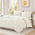 Plush Queen Comforter Set Cream White - Warm Microplush Bedding