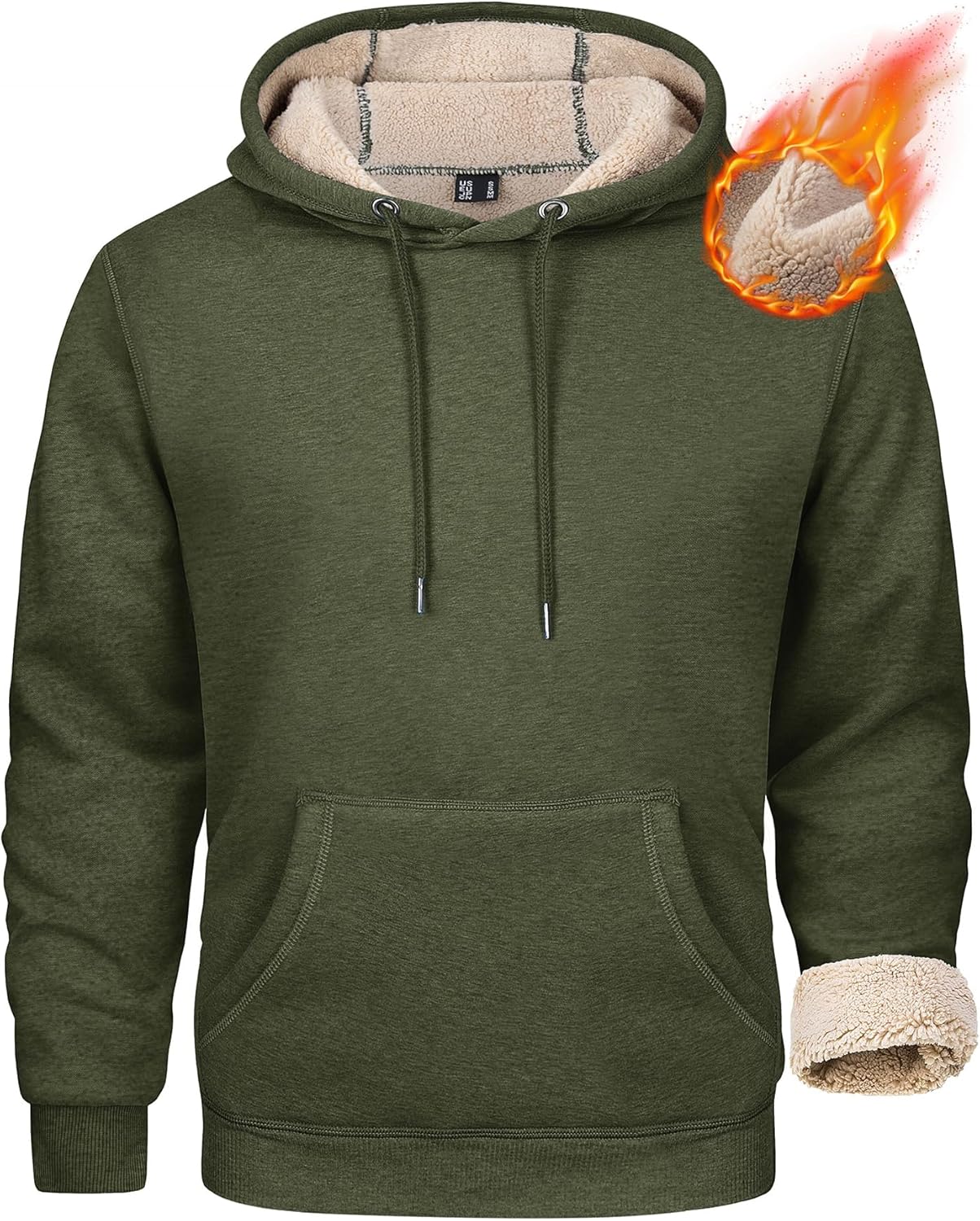 MAGCOMSEN Men's Heavy Hoodie Sherpa Fleece Pullover for Winter