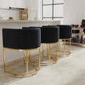 Contemporary Black Velvet Bar Stools Set of 3 - Comfortable Counter
