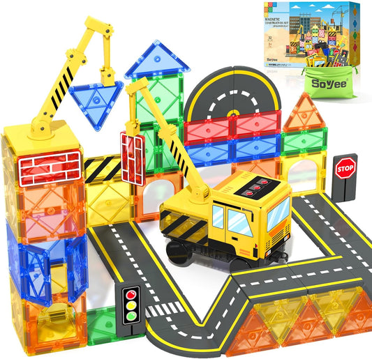 Soyee Magnetic Crane Truck Building Set