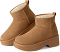 Women's Suede Snow Ankle Boots Platform Warm Fur Winter