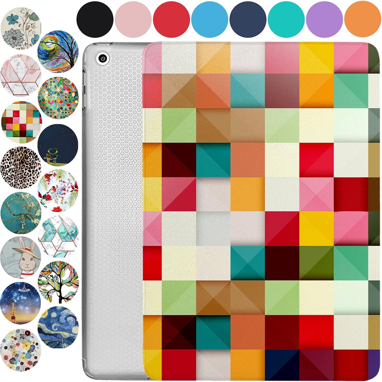 iPad mini 8.3 Inch 6 Gen Trifold Printed Slim Adjustable Case
