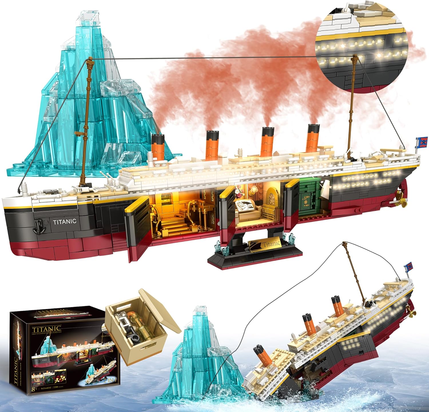 Titanic Building Blocks Set with Light Strip for All Ages