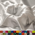 White Stretch Charmeuse Satin Fabric by the Yard - Silky 58/60 in
