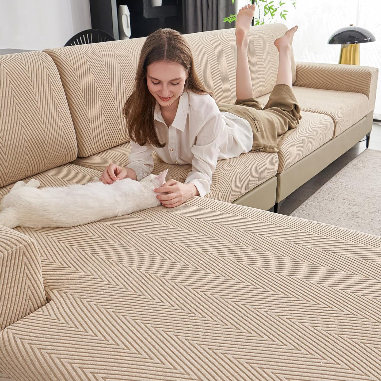 Couch Cushion Covers for Sectional Sofa by Eertop - Durable & Stylish