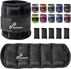 Sportneer Adjustable Ankle Weights for Fitness and Workout