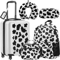 Redbaker 6 Pc Kids Cow Print Luggage Set 17 in - Travel Ready