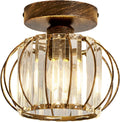 Semi Flush Mount Crystal Chandelier Ceiling Light - Compact Elegance