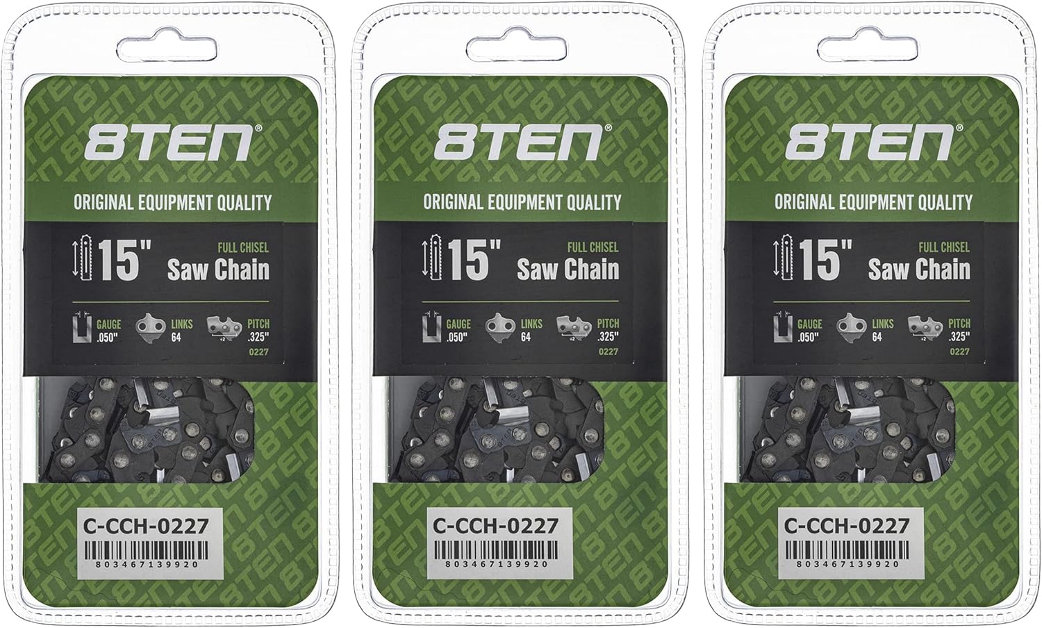 8TEN Micro Chisel Chainsaw Chain 15 Inch for Husqvarna 50 55 455
